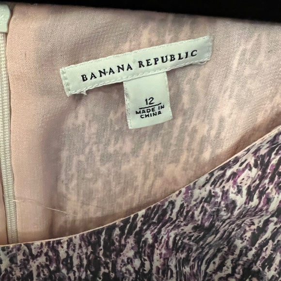 Banana Republic Purple and pink Midi Dress silk size 12 - Picture 3 of 4
